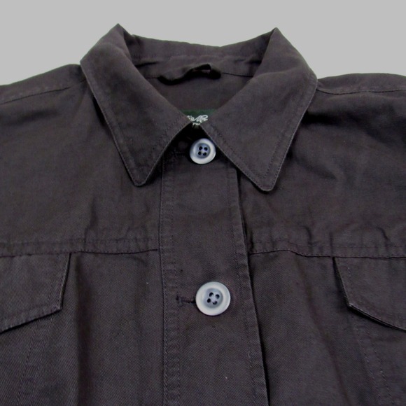 Eddie Bauer Shirt Women XXL Linen Blend Safari Field Shacket Button Up Utility - Picture 11 of 11